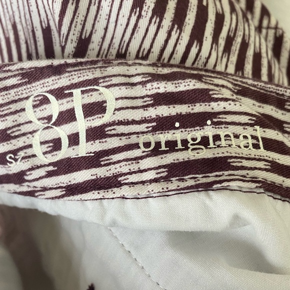 Loft Ann Taylor  burgundy and white Shorts size 8P - Picture 6 of 7